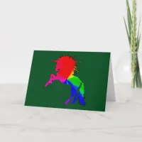 Proud Unicorn of Colorful Stain Glass Design, ZKOA Card