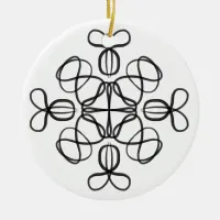 Thumbnail for Black and White #18 Busy Bee Doodle Ceramic Ornament