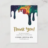 *~* QR COSMIC DRIPS -  Logo THANK YOU AP8 Review Enclosure Card