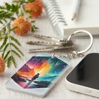 Starry Night Wanderlust: A Whimsical Adventure Keychain