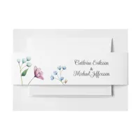 Elegant Floral Wedding Soft Botanical Romance Invitation Belly Band