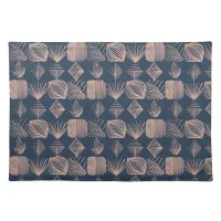 Bold Caribbean Tribal Mudcloth: Navy Blue, Pink Cloth Placemat