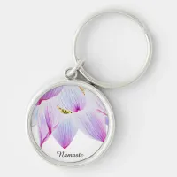 *~* Namaste Magenta Pink  & Blue Lotus Keychain