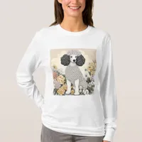 Poodle in Whimsical Flowers  T-Shirt