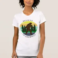 Believe in Yourself | Vintage Sunset Bigfoot   T-Shirt