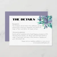 Bright Green & Pastel Purple Botanical Wedding Enclosure Card