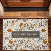 Autumn Fall Berries Leaves Branches Personalized Doormat