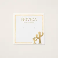 Chic Gold Cactus Earring Display Card