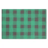 Green Buffalo plaid big checkers Tissue Paper