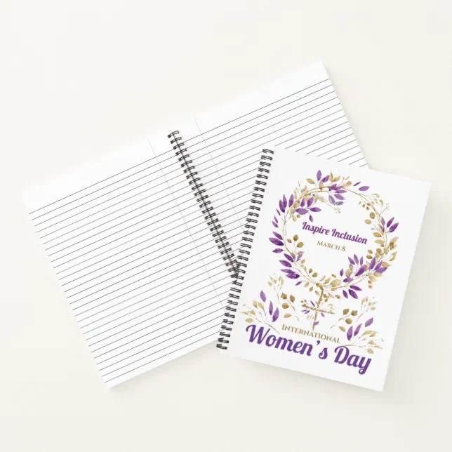 Purple Floral Female Sign Women's Day Postcard Notebook