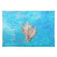 Conch Shell "Beach Life"  Cloth Placemat