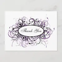 trendy violet ThankYou Cards