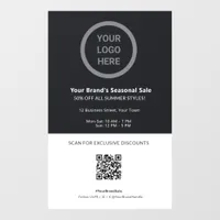 Sales & Discounts Promotional Custom Logo QR Code Window Cling