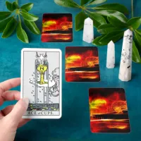 Santa Monica Pier Neon Fire Tarot