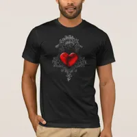 Red Goth Heart Dark Mens T-Shirt