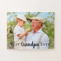 Cute Best Grandpa Pops Dad Ever Photo Jigsaw Puzzle