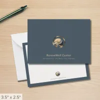 Elegant Blue Logo Note Cards