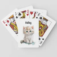 Cute Watercolor Kitten Playing Cards