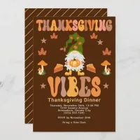 Thanksgiving Vibes Gnome Dinner Invitation
