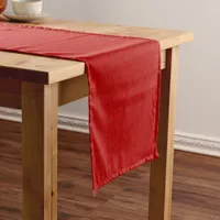 Mosaic Solid Red Textured Pattern Medium Table Runner