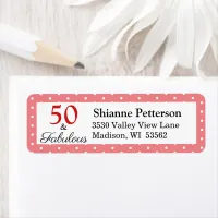 Elegant 50 & Fabulous 50th Birthday Pink Address Label