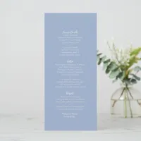 Dusty Blue Modern Minimalist Wedding  Menu