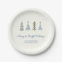 Scandinavian Minimalist Christmas trees Paper Plates