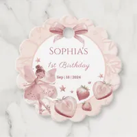 Sweet As A Strawberry Fairy Girl Birthday Welcome Favor Tags