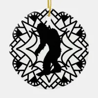 Merry Squatch-mas Bigfoot Christmas Ceramic Ornament