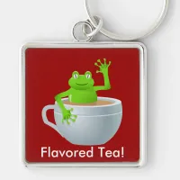 Frog in a Tea Keychain