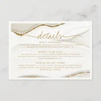 Abstract Glitter Strata Wedding Details Ivry ID903 Enclosure Card