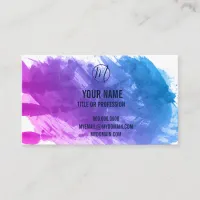 Splash of Purple and Blue Your Name & Title, ZEA Business Card