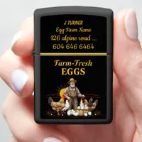 Harvesting Eggs on a Sunny Day at the Farm Zippo Lighter