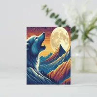 Wolfs Moonlit Howl Postcard