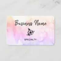 *~* Pastel  Abstract Ombre Peach Logo QR Girly Business Card