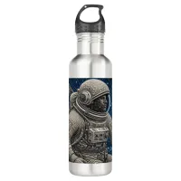 Ai Art Astronaut in Space Stainless Steel Water Bottle