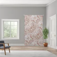 Grey Swirl Pattern on Brown Background | Blackout Curtains