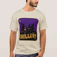 Funny Griller BBQ Horror themed Cartoon Design T-S T-Shirt