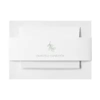 Classic Sage Green Botanical Wedding Invitation Belly Band