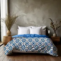 Ornate Moroccan Tile Pattern#4 Blue White ID1078 Duvet Cover