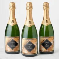 Elegant 7th Copper Wedding Anniversary Celebration Sparkling Wine Label