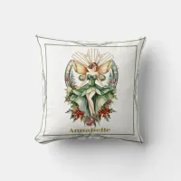 Art Deco Christmas Fairy Throw Pillow