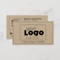 Modern Minimal Custom Logo Kraft Business Cards