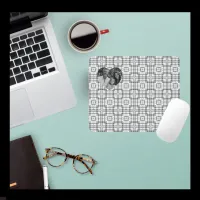 Black and White Pattern and Photo  Mouse Pad