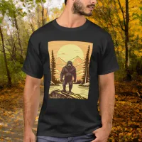 Retro Bigfoot Vintage Sasquatch Mountains   T-Shirt