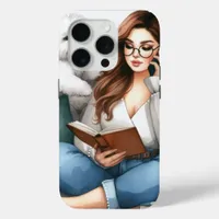 Modern Woman on her phone iPhone 15 Pro Case