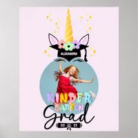 Unicorn Preschool Kindergarten Graduate Photo Poster