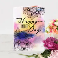 Elegant Pastel Floral Watercolor Mother's Day Card