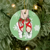 Christmas Ballet Slippers Personalized   Ceramic Ornament