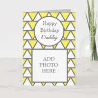 Modern Abstract Photo Card Happy Birthday Daddy